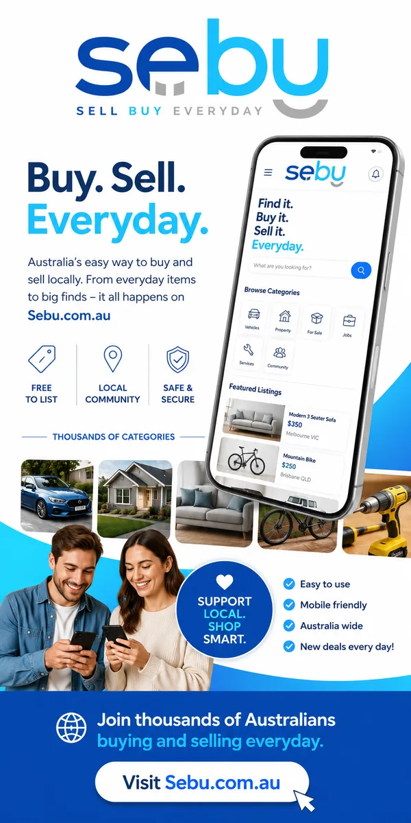 Sebu — Buy. Sell. Everyday. Australia's easy way to buy and sell locally.